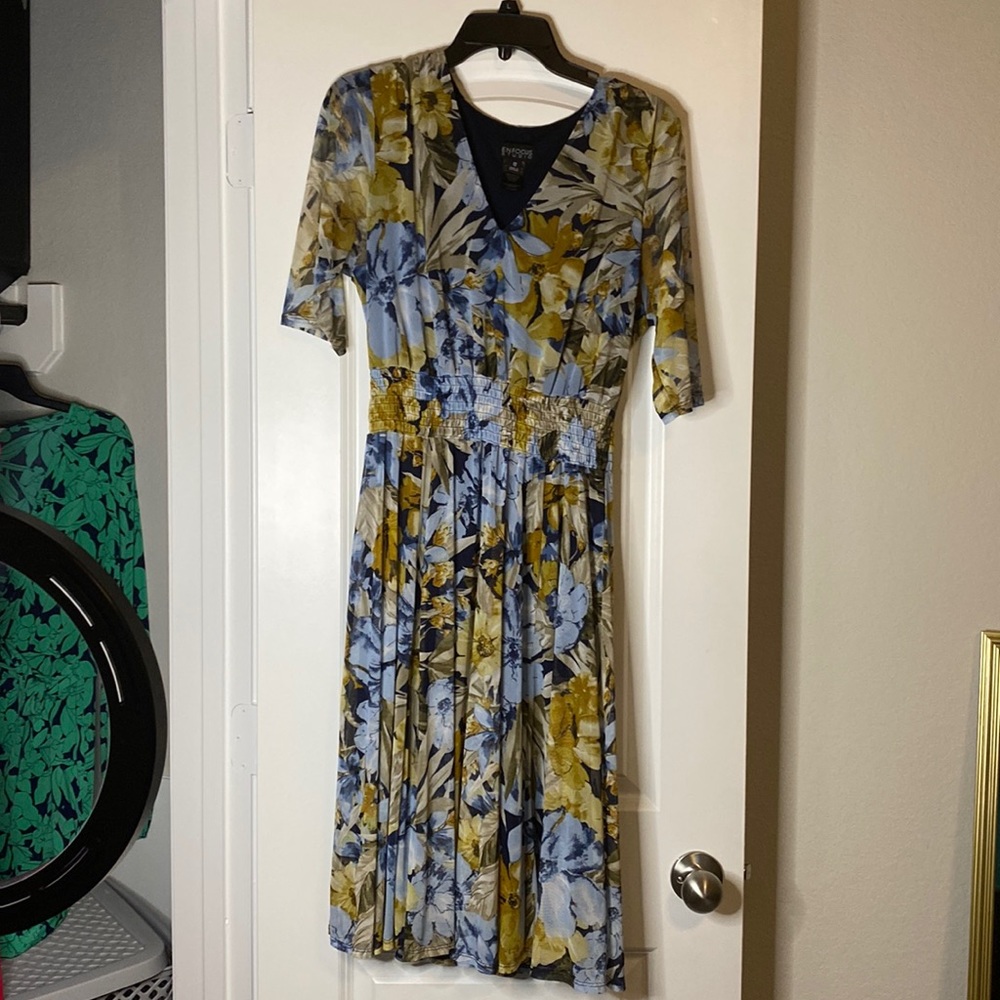 Enfocus Studio Sheer Floral Print Dress